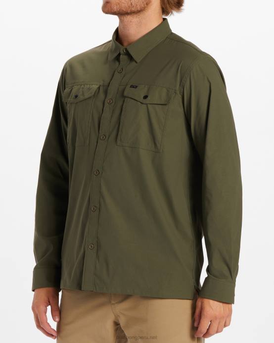 hombres militar Billabong playera manga larga surftrek tech 04LD485