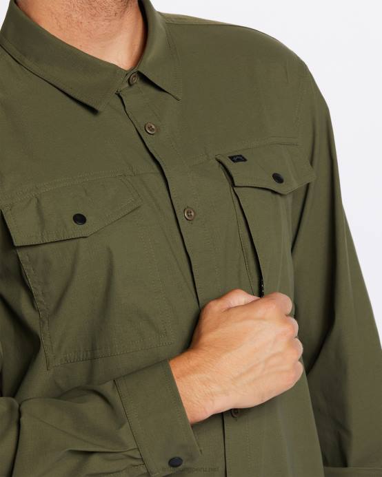 hombres militar Billabong playera manga larga surftrek tech 04LD485