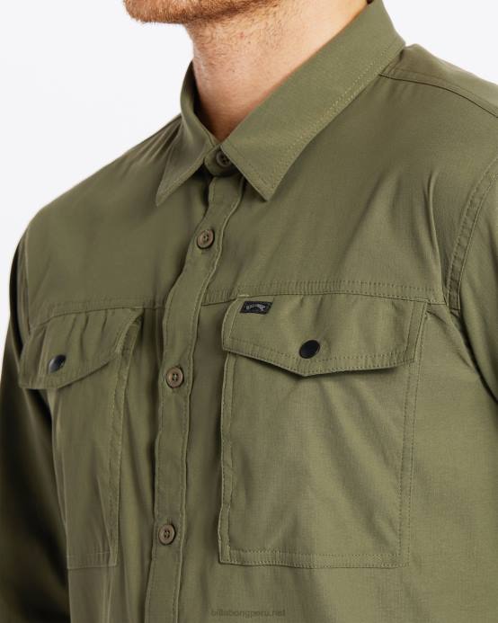 hombres militar Billabong playera manga larga surftrek tech 04LD485