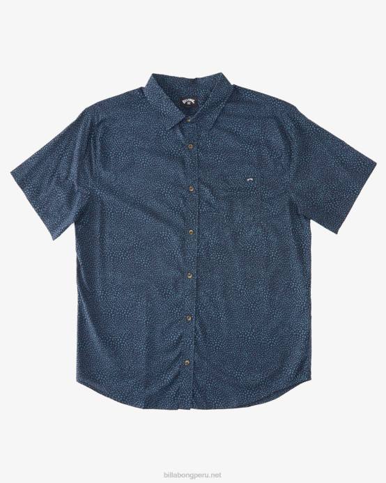 hombres índigo Billabong mini camisa de manga corta de los domingos 04LD574
