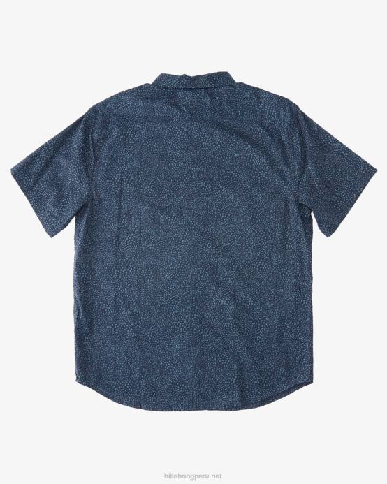 hombres índigo Billabong mini camisa de manga corta de los domingos 04LD574