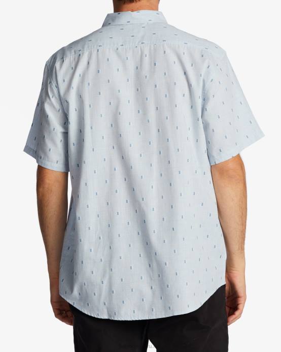 hombres neblina azul Billabong camisa de manga corta de jacquard todo el día 04LD402
