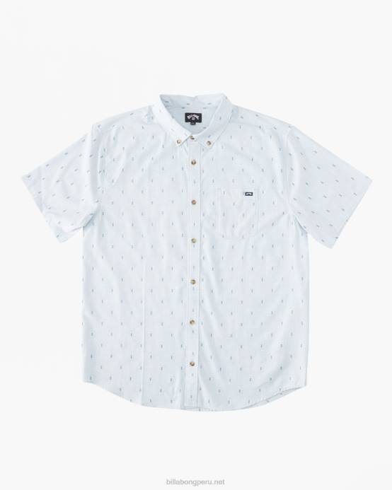 hombres neblina azul Billabong camisa de manga corta de jacquard todo el día 04LD402