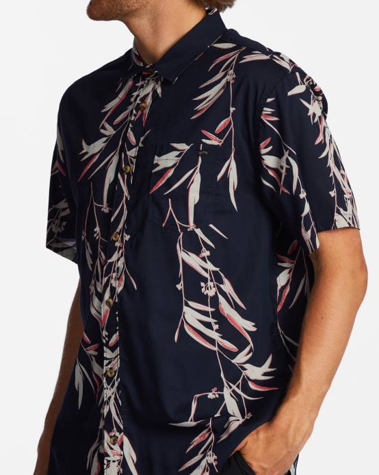 hombres noche Billabong camisa de manga corta de los domingos 04LD567