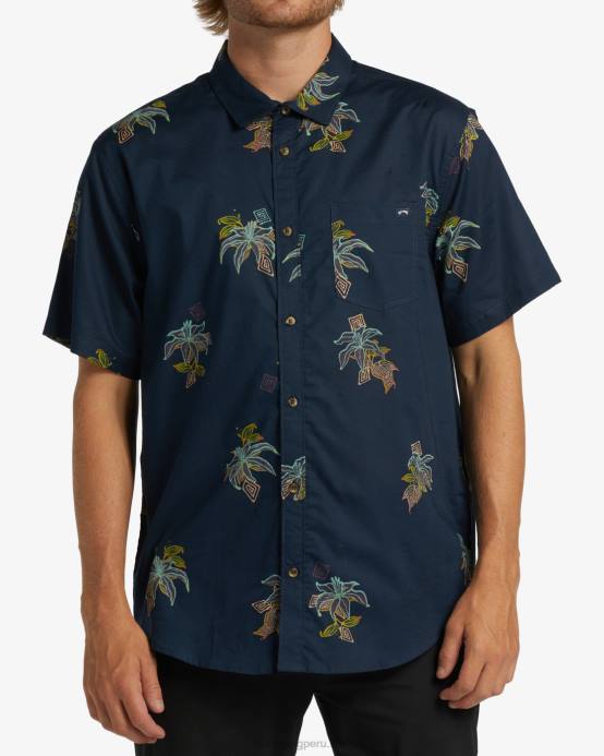 hombres noche Billabong mini camisa de manga corta de los domingos 04LD375
