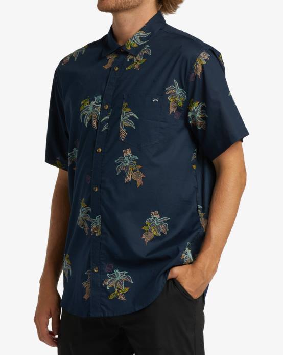 hombres noche Billabong mini camisa de manga corta de los domingos 04LD375
