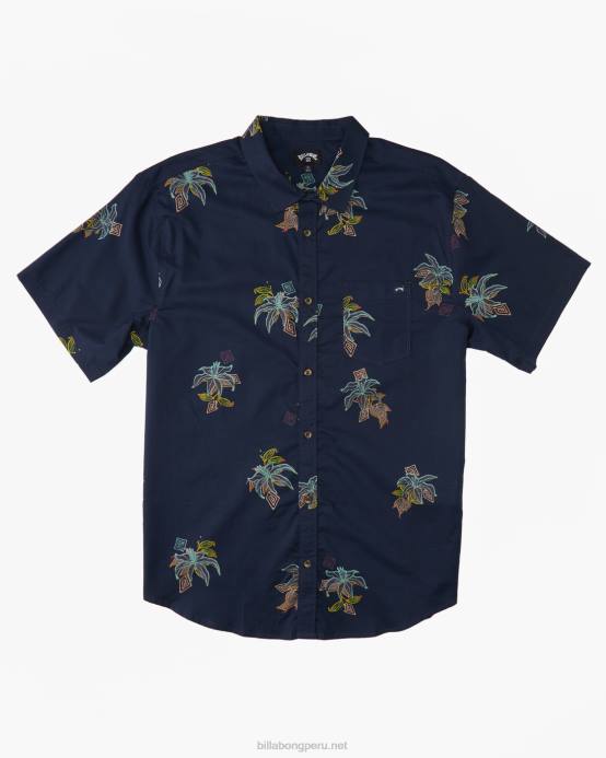 hombres noche Billabong mini camisa de manga corta de los domingos 04LD375