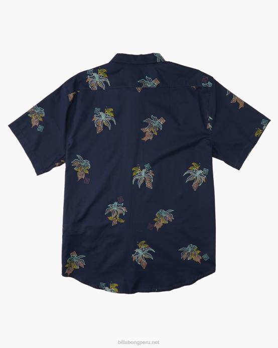 hombres noche Billabong mini camisa de manga corta de los domingos 04LD375