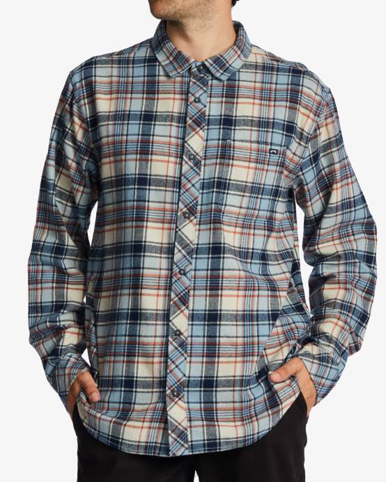 hombres nube Billabong camisa de franela de la costa 04LD548
