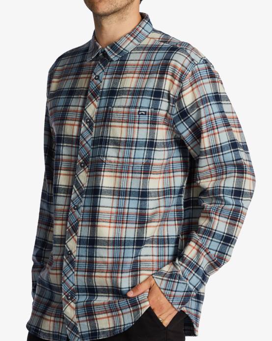 hombres nube Billabong camisa de franela de la costa 04LD548