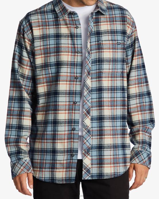 hombres nube Billabong camisa de franela de la costa 04LD548