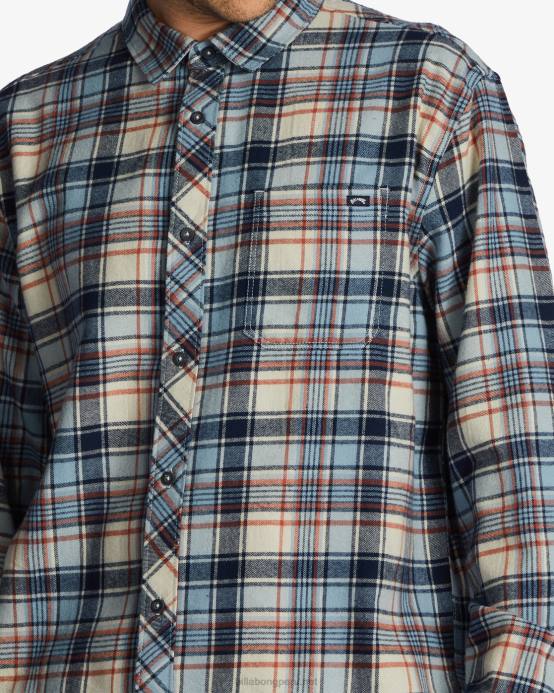 hombres nube Billabong camisa de franela de la costa 04LD548