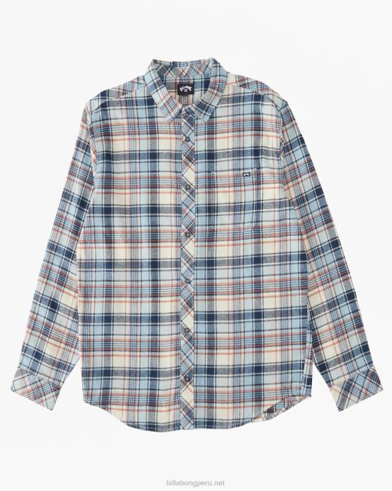 hombres nube Billabong camisa de franela de la costa 04LD548