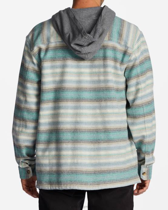 hombres piedra Billabong camisa de franela con capucha baja 04LD533