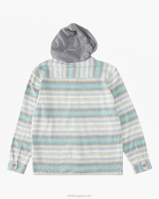 hombres piedra Billabong camisa de franela con capucha baja 04LD533