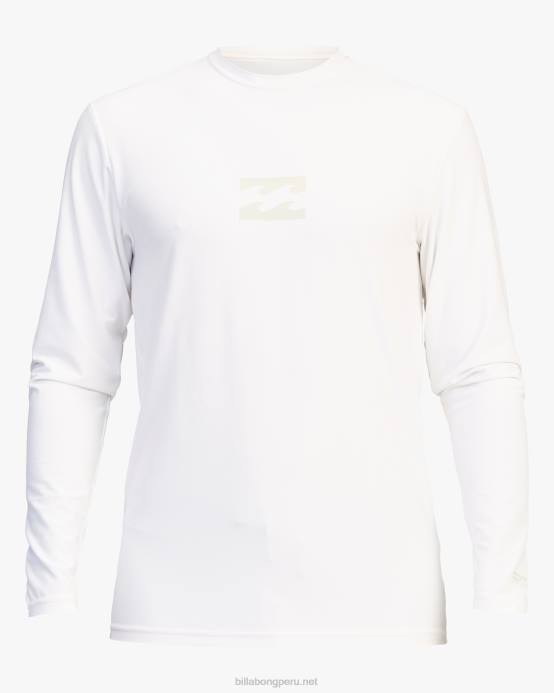 hombres blanco Billabong playera de surf de manga larga con ajuste holgado para todo el día 04LD308