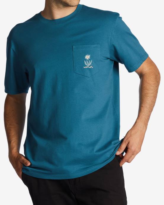 hombres Laguna Azul Billabong camiseta con bolsillo troppo 04LD599