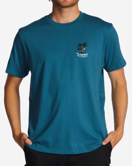 hombres Laguna Azul Billabong camiseta florida dos palmeras 04LD321