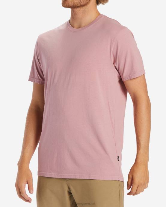 hombres Rosa empolvado Billabong playera de manga corta con lavado ondulado 04LD259