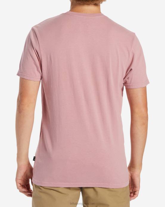 hombres Rosa empolvado Billabong playera de manga corta con lavado ondulado 04LD259