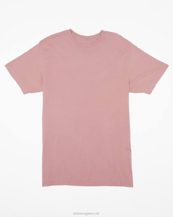 hombres Rosa empolvado Billabong playera de manga corta con lavado ondulado 04LD259