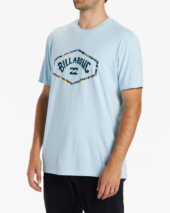 hombres azul costero Billabong playera de manga corta con arco de salida 04LD552