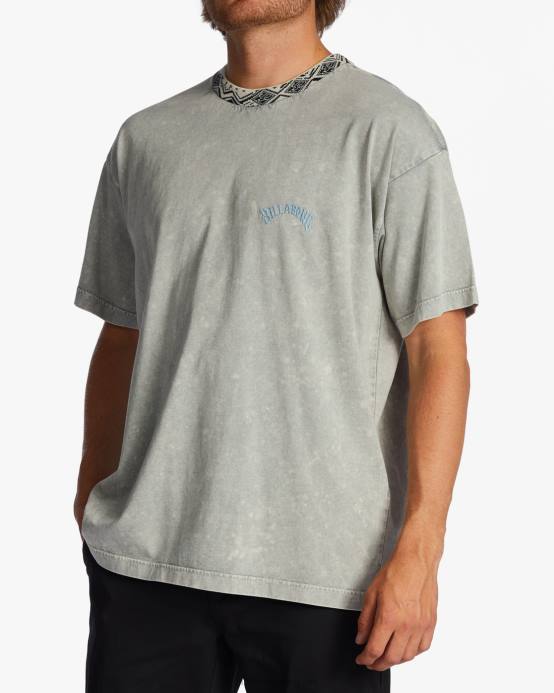 hombres azul lavado Billabong camiseta felix 04LD669