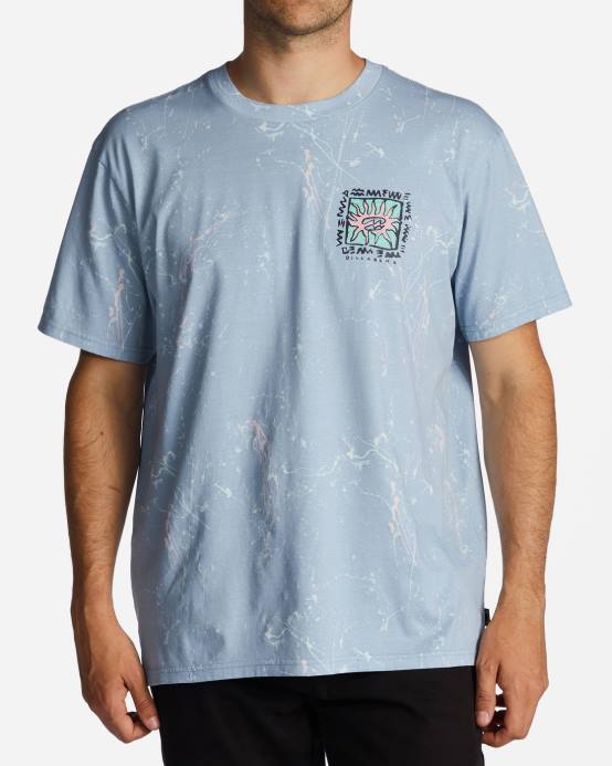 hombres azul lavado Billabong en caja en camiseta 04LD565