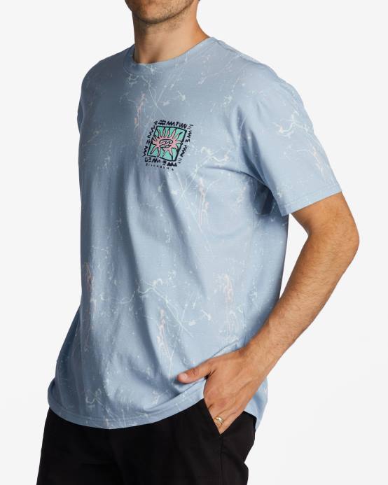 hombres azul lavado Billabong en caja en camiseta 04LD565