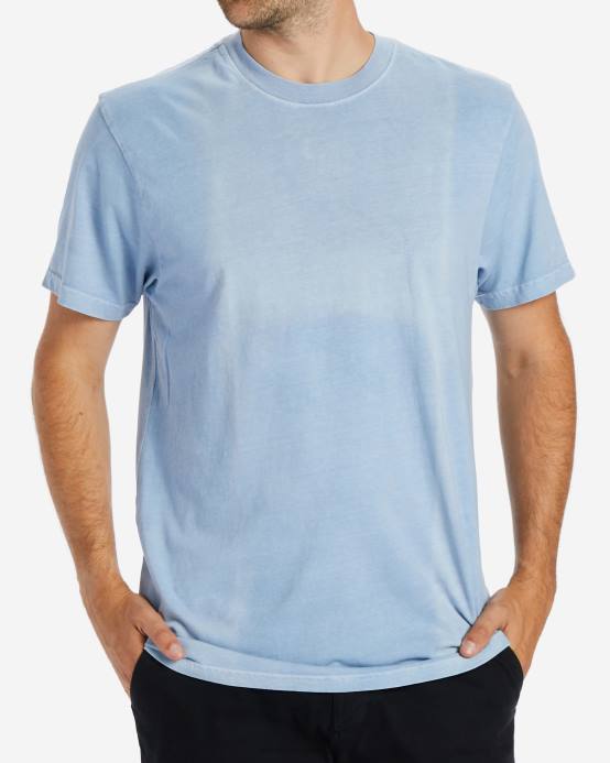 hombres azul lavado Billabong playera de manga corta con lavado ondulado 04LD262