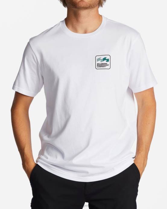 hombres blanco Billabong camiseta amurallada 04LD359
