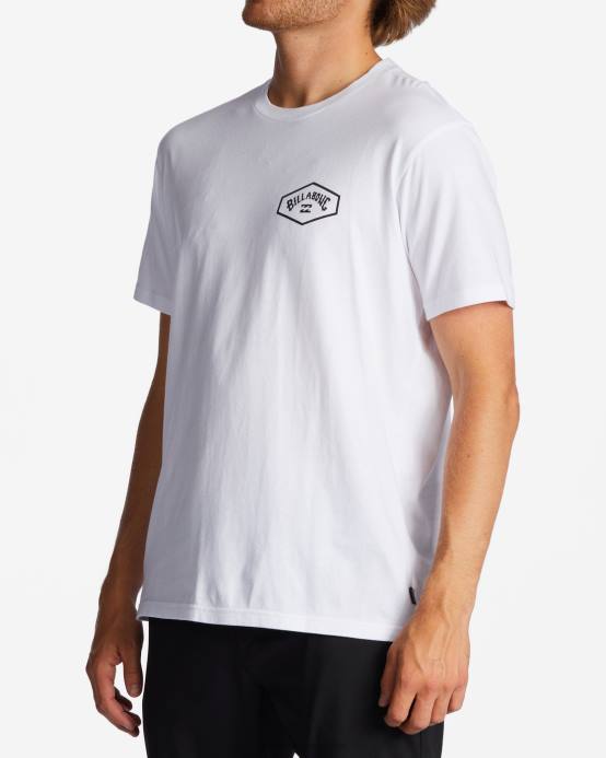 hombres blanco Billabong camiseta con arco de salida 04LD542