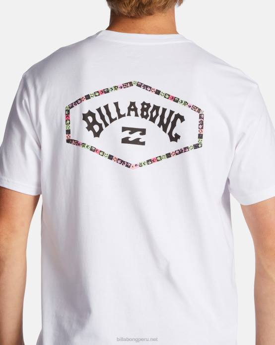 hombres blanco Billabong camiseta con arco de salida 04LD542
