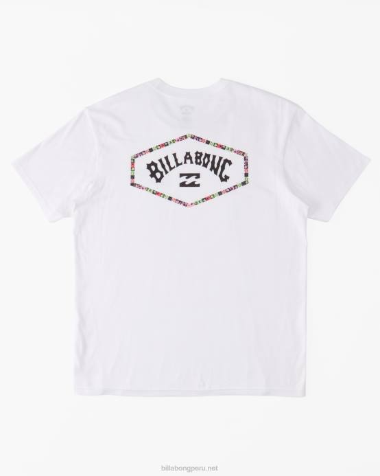 hombres blanco Billabong camiseta con arco de salida 04LD542