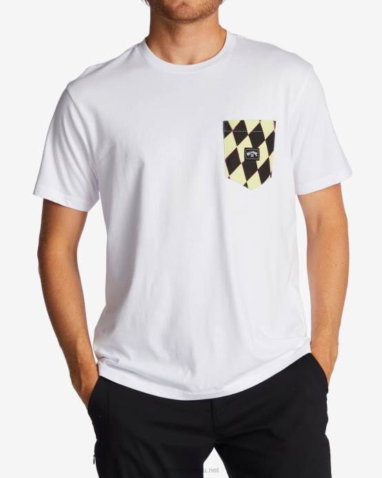hombres blanco Billabong camiseta con bolsillo del equipo 04LD560