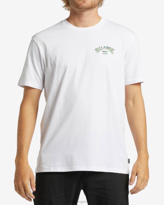 hombres blanco Billabong camiseta con relleno de arco 04LD339