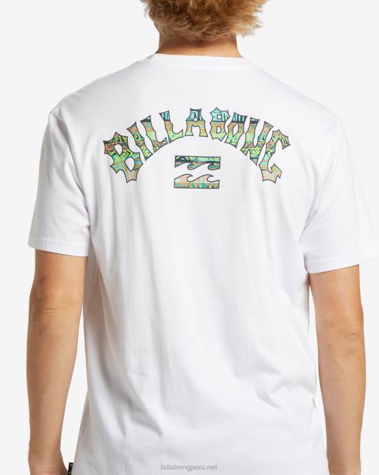 hombres blanco Billabong camiseta con relleno de arco 04LD339