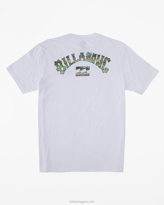 hombres blanco Billabong camiseta con relleno de arco 04LD339