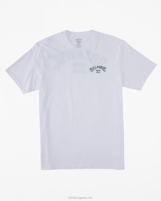 hombres blanco Billabong camiseta con relleno de arco 04LD339