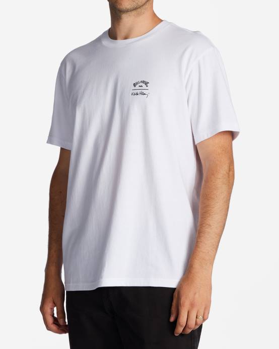 hombres blanco Billabong camiseta de la salvación de Keith Haring 04LD225