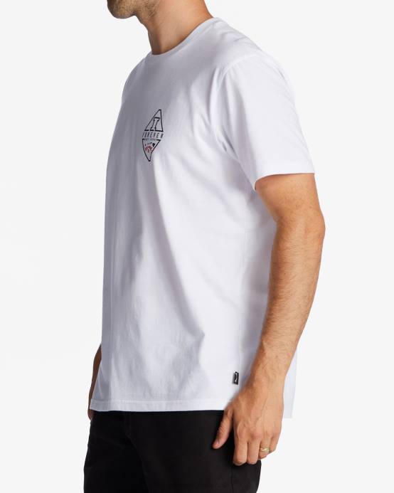hombres blanco Billabong camiseta de manga corta con diamante de andy irons 04LD626