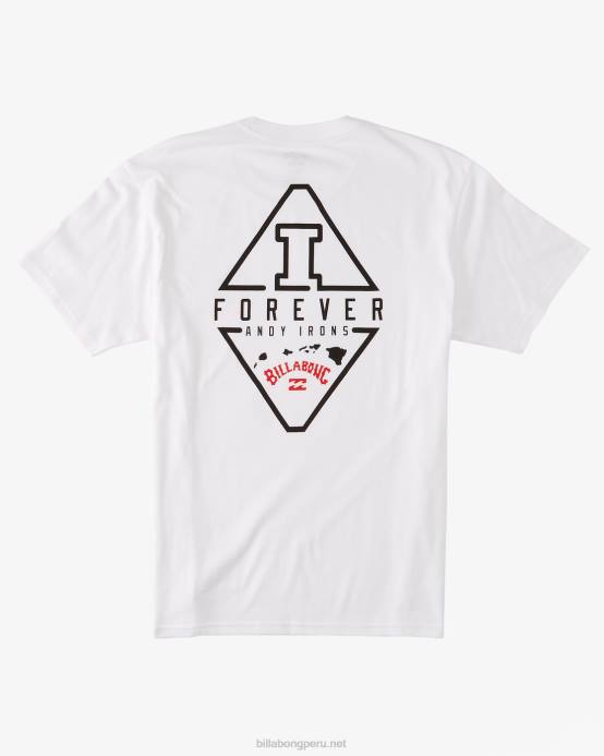 hombres blanco Billabong camiseta de manga corta con diamante de andy irons 04LD626