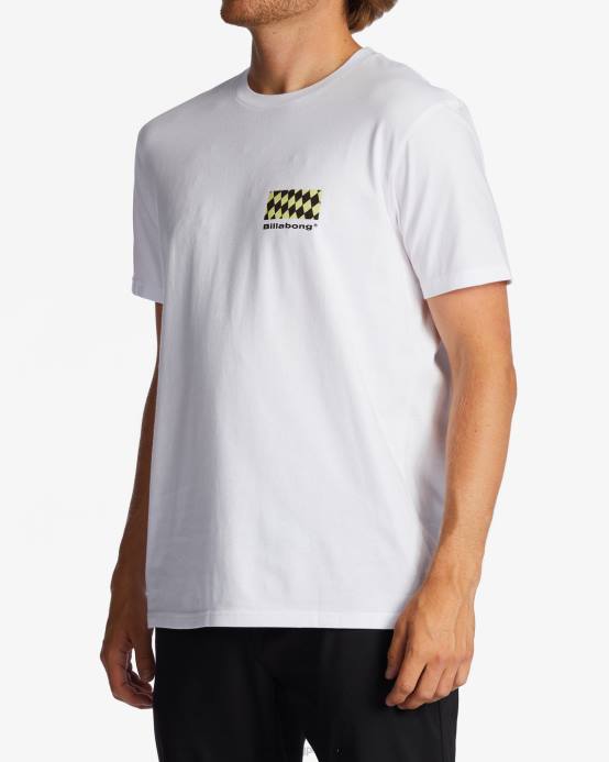 hombres blanco Billabong camiseta de segmento 04LD427