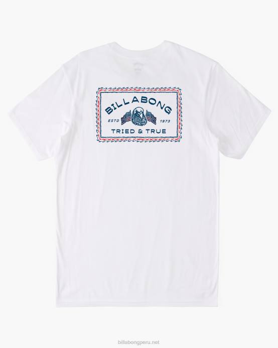 hombres blanco Billabong camiseta de una nación 04LD363