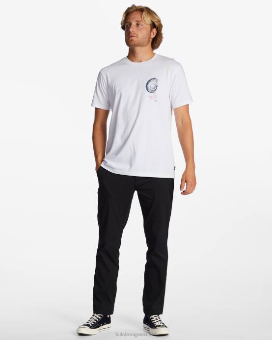 hombres blanco Billabong camiseta orgánica de investigación de mareas 04LD473