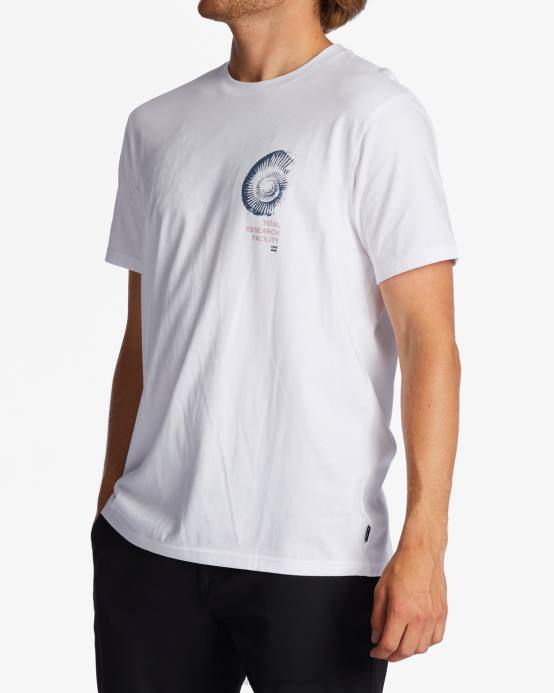 hombres blanco Billabong camiseta orgánica de investigación de mareas 04LD473