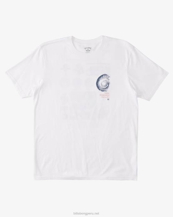 hombres blanco Billabong camiseta orgánica de investigación de mareas 04LD473