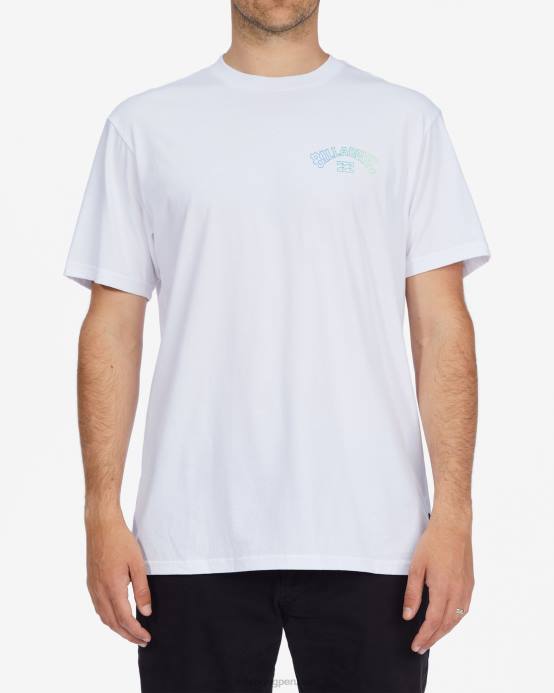 hombres blanco Billabong playera de manga corta con relleno de arco 04LD637