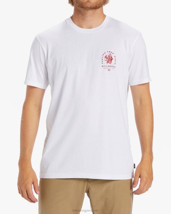 hombres blanco Billabong romper libre camiseta 04LD376