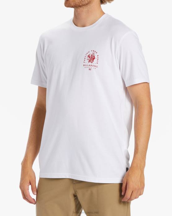 hombres blanco Billabong romper libre camiseta 04LD376